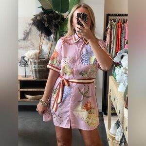 Unbranded Pink Starfish Mini Shirt Dress